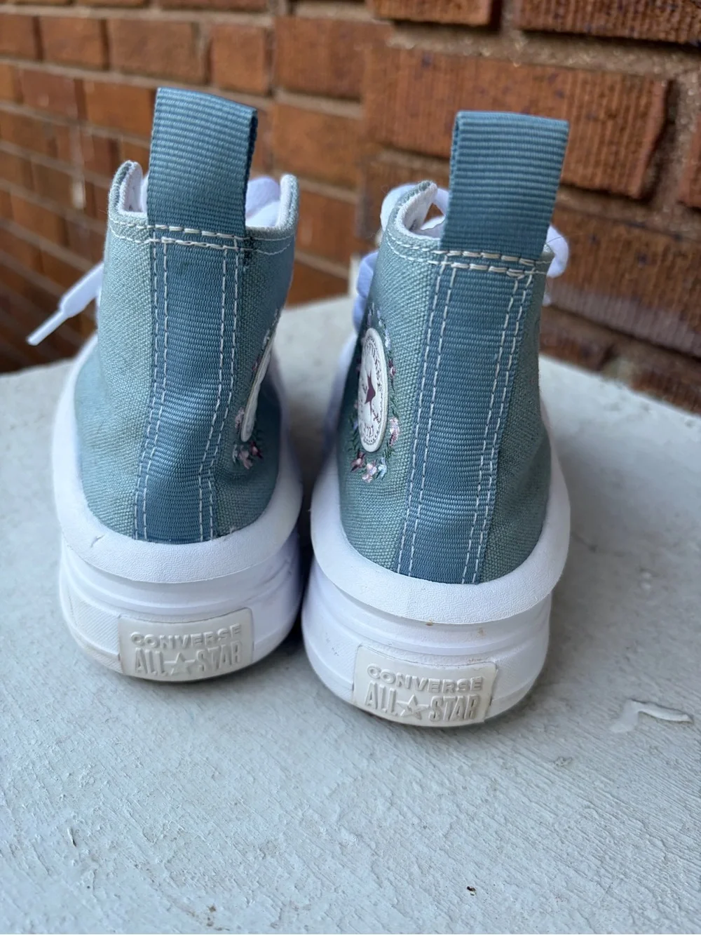 Converse Kids' High Top Platform Sneakers - light blue with White